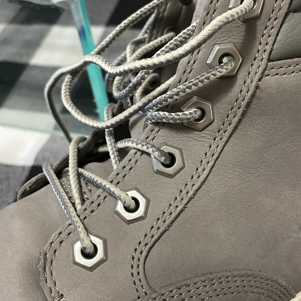 Timberland Dausette Gray Leather Nubuck High Boot Ortholite A1H26 Sneaker Shoe 7